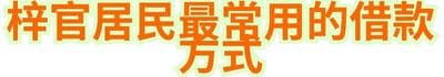 梓官居民最常用的借款方式